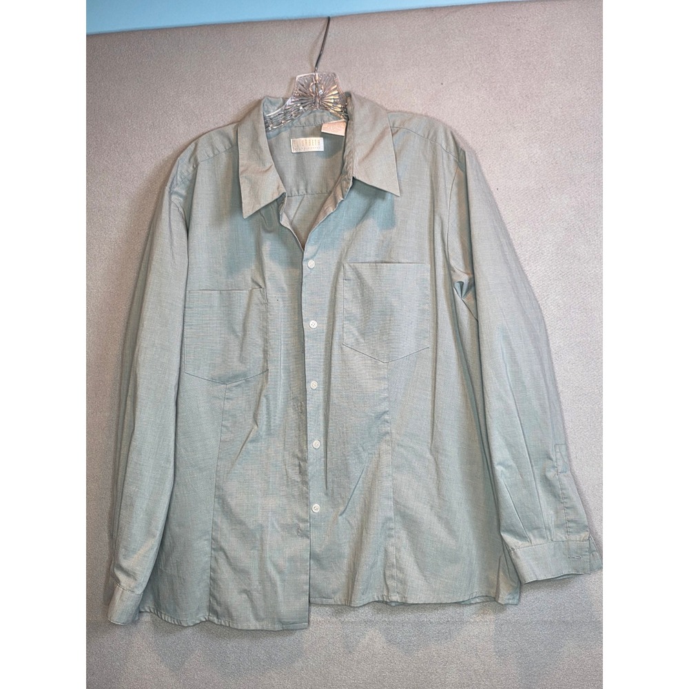 Elisabeth Liz Claiborne Sage Green Button Down Shirt Pockets Size 16